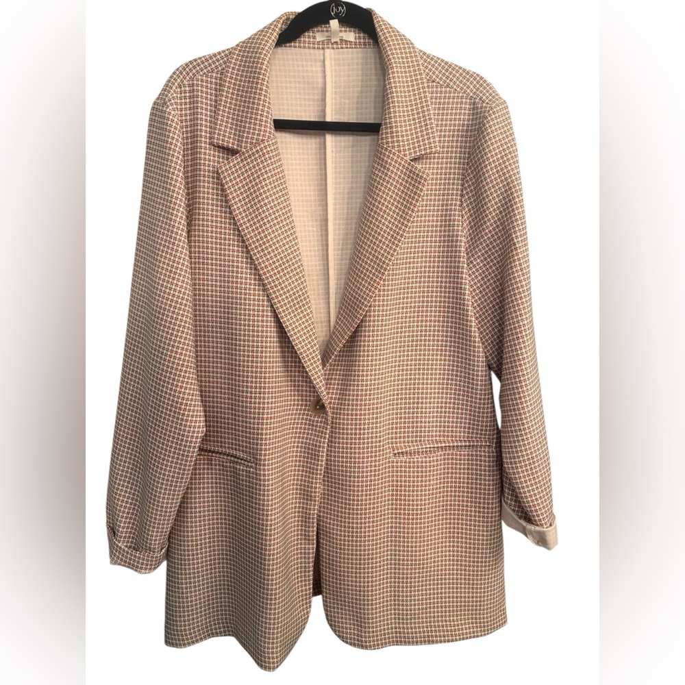 Maurices Tan Checkered Blazer